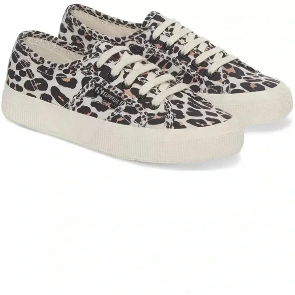 Superga 2750 Light Leopard Print Womens Canvas Trainers shoes Sz 36/US 6 nwob - Picture 1 of 5